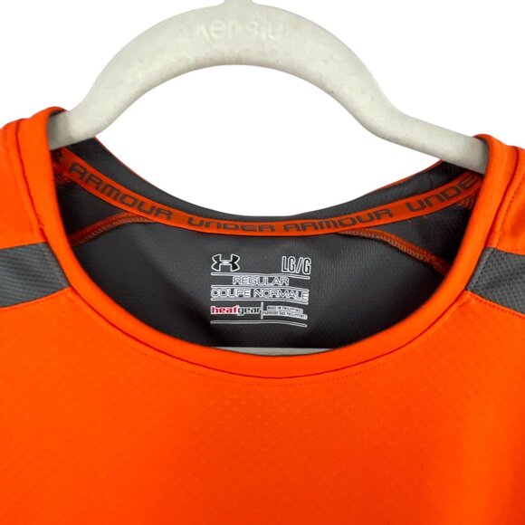 Under Armour Men's Orange Gray Combine Training Shirt L Regular Performance - Picture 2 of 10